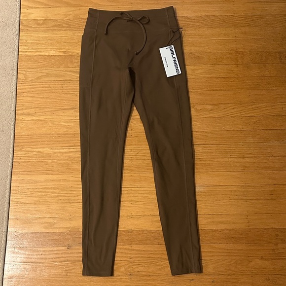 Girlfriend Collective Cafe Compressive Drawstring Pocket Leggings Medium M - Picture 2 of 10
